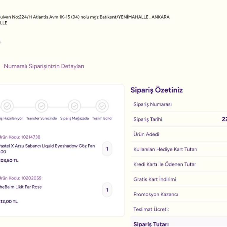 Gratis'ten Sipariş Gecikmesi Ve Bilgi Eksikliği