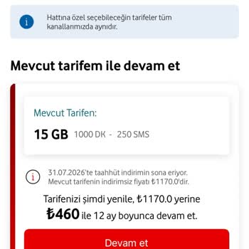Vodafone Tarife Yenilemede %84 Fiyat Artışı Ve Yanıltıcı İndirim Teklifi
