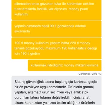 Money Puanları Kullanılamadı Ve 289,79 TL Fazla Çekildi