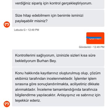 Sipariş Gelmedi Ve 725 TL İade Bekliyor