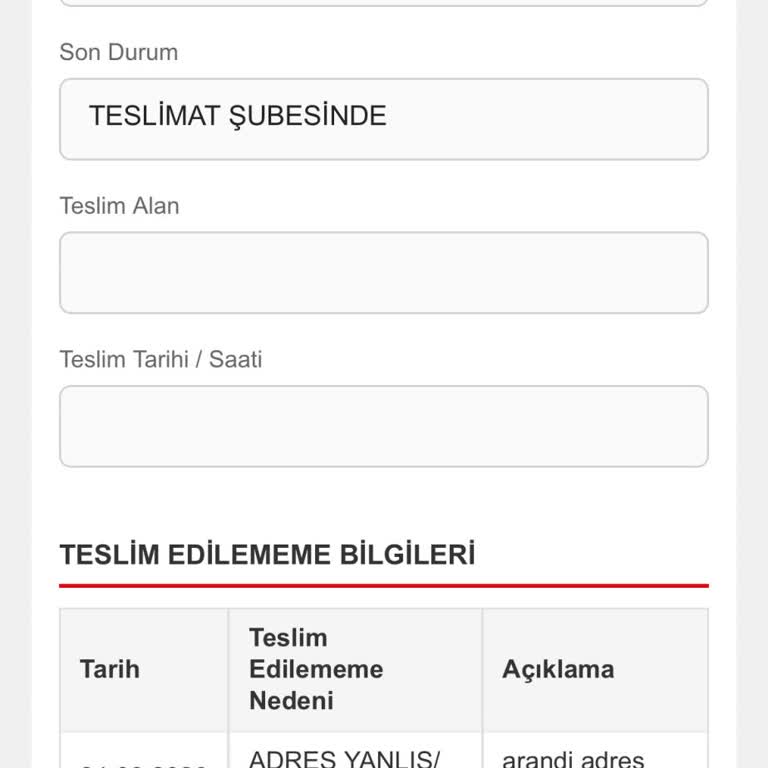 Koton Siparişi Aras Kargo’da Adres Hatası Nedeniyle Gecikti Ve Bilgilendirme Yapılmadı