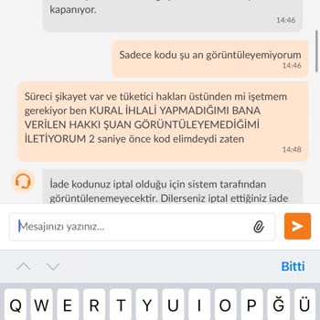 İspanyol Paça Pantolon İadesi İçin Kod Yenilenemediği Nedeniyle Hak Kaybı