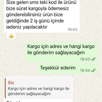 Yanlış Beden Gönderimi Ve İade Kodu Gecikmesi Nedeniyle 1.000 TL İadesi Talebi
