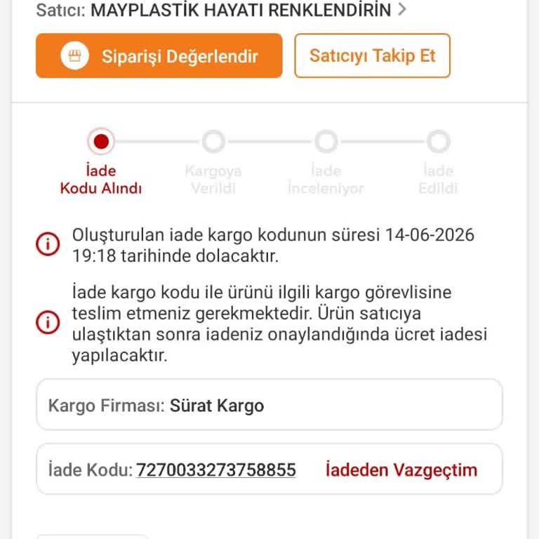 Yanlış İade Kodu Nedeniyle Kargom Kayboldu, 2600 TL Ücretim Geri Gelmedi