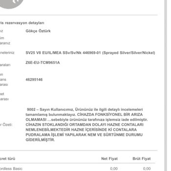 Dyson V8 Çekiş Gücü Kaybı Ve Servis Tutarsızlığı Nedeniyle Tam Değişim Talebi
