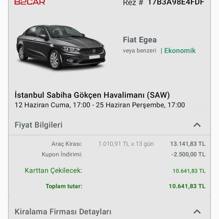 Erken Teslim Edilen Kiralık Araç İçin İade Alınamadı