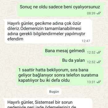 İade İşlemi Gecikmesi Ve Telefon Kapama Sorunu
