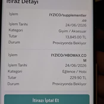 Kredi Kartımdan İzinsiz 14.075 TL Çekildi, İade Ve Soruşturma Talebi