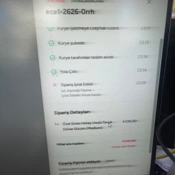 Yemeksepeti'nde İptal Edilen Siparişlerin Ücretinin Ödenmemesi Ve Adil Çözüm Talebi