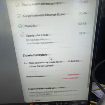 Yemeksepeti'nde İptal Edilen Siparişlerin Ücretinin Ödenmemesi Ve Adil Çözüm Talebi