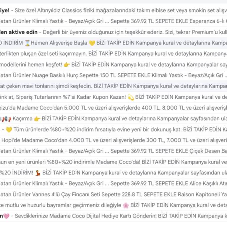 Madame Coco'nun Ret Bildirimi Sonrası Spam E-postaları Durdurulmadı