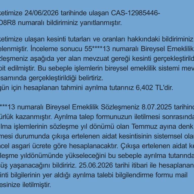 Zorunlu Sigorta Ve BES Satışıyla Gelen Maddi Kayıp