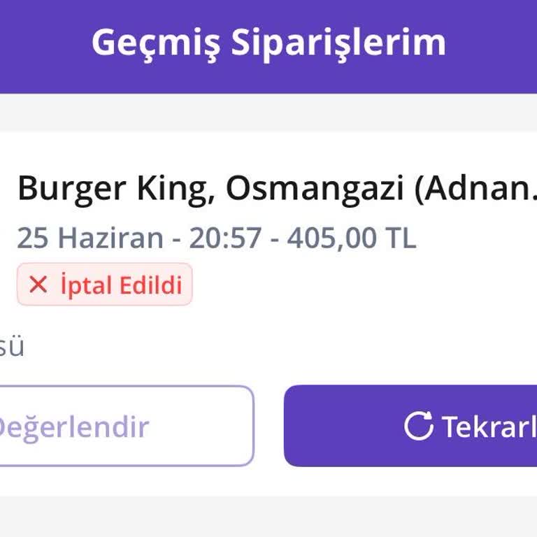 Getir Yemek'te Maç Menüsü Siparişimin Aniden İptali Ve Aç Kalmam
