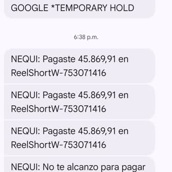 Cobros no autorizados de ReelShort, solicito devolución y dar de baja