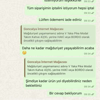 Siparişim Kargoya Verilmedi Ve Ücret İadesi Bekliyorum