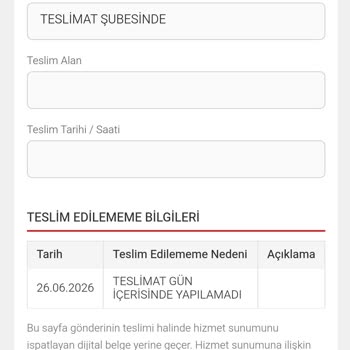 Önemli Dosya İçeren Kargonun Teslim Edilmemesi Ve Acil Dağıtım Talebi
