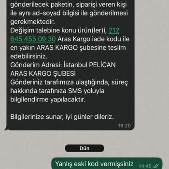 İade Numarası Verilmeyen Ve İletişim Kurulamayan Sipariş İçin Acil Geri Dönüş Talebi