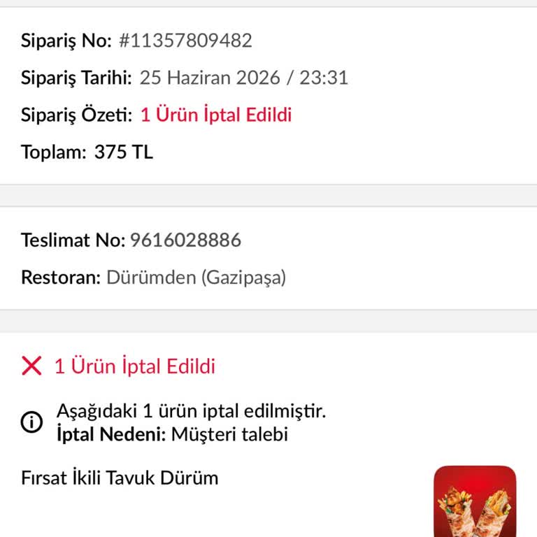 İptal Edilen Siparişte Çelişkili Bilgilendirme Ve İade Reddi