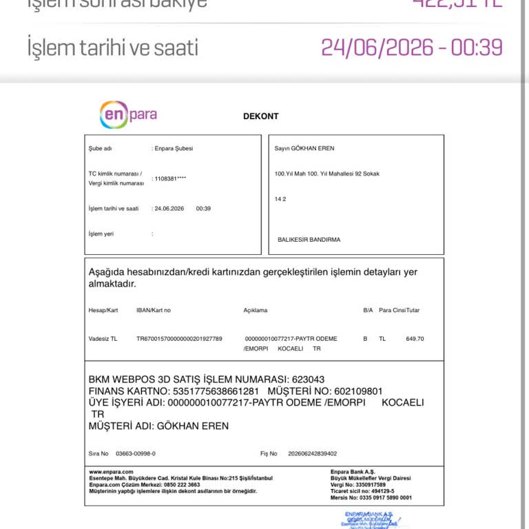 Sipariş Onayı Alınamadı Emorpi'den Kargo Bilgisi Gelmedi