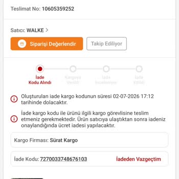 İade İçin 1000 TL Yol Masrafı Talebi Ve Ücretsiz Alım İsteği