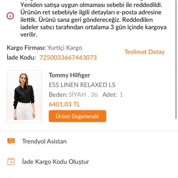 Deneme Hakkı Nedeniyle İade Reddedilmesi Ve Beden Değişimi Talebi