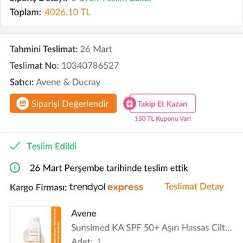 Avéne Güneş Kremi Ambalajında Delik ve Orijinallik Şüphesi