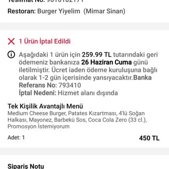 Trendyol Yemekte Sürekli Sipariş İptali Ve Şikayet Kaydı Sorunu