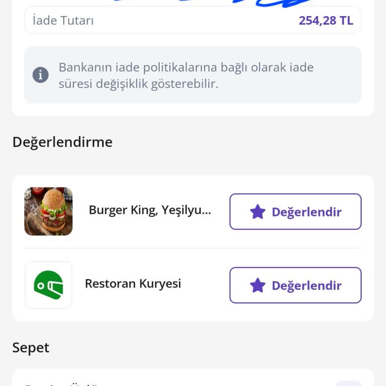 Getir Yemek'te Eksik Burger Teslimatı Ve 8 Günlük Cevapsızlık
