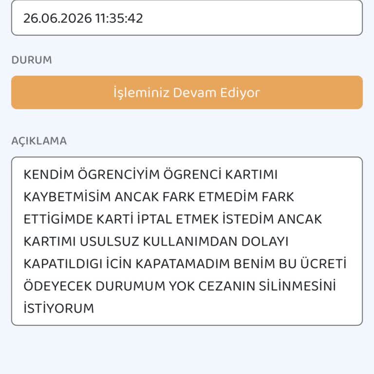 Kayıp Öğrenci İstanbulkartım Başkasınca Kullanıldı, 3.298 TL Cezası İptal Edilsin