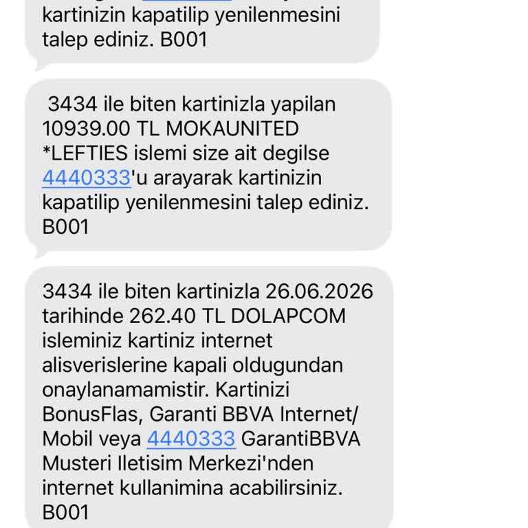 Garanti Kartımdan Yetkisiz İşlemler Ve Acil İade Talebi