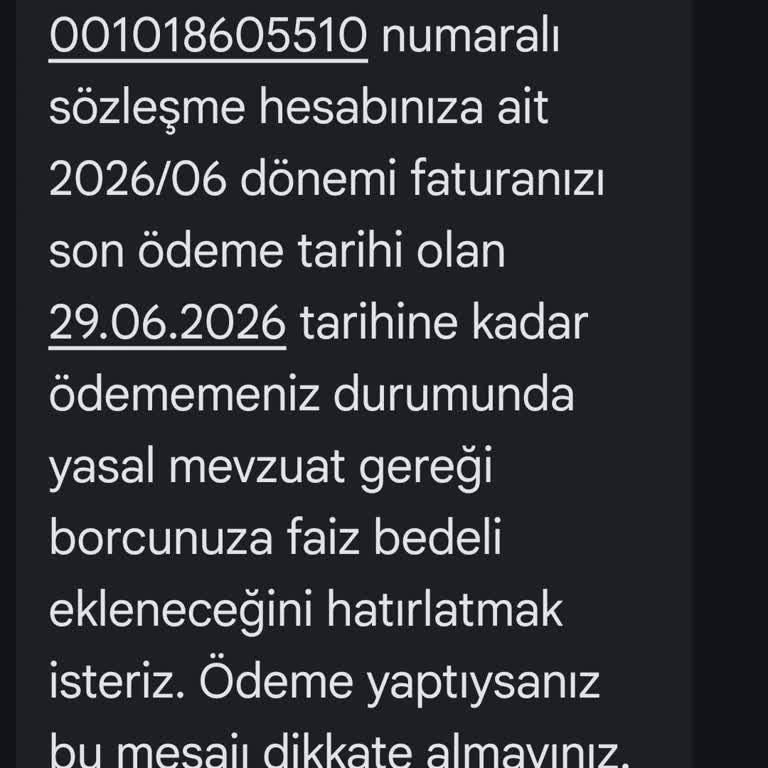 Enerjisa Anadolu Yakası Perakende Bilgilendirme Mesajı