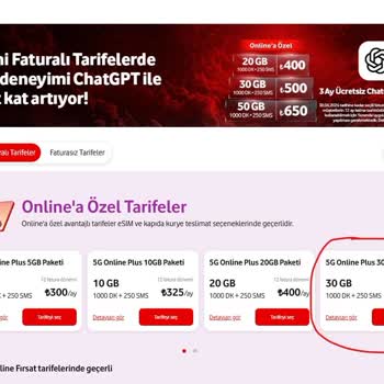 Vodafone’da Düşük GB Tarife Değişikliği Talebim Reddedildi