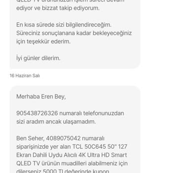 Hepsiburada'da Televizyon İadesi Sonrası Yetersiz Kupon Teklifi
