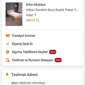 Kilim Mobilya Siparişim Kargoya Verilmedi Ve Gecikiyor