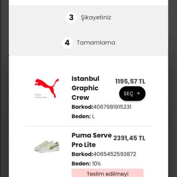 Üretim Hatası Nedeniyle Deforme Olan Puma Ayakkabısının İade Ve Değişim Talebi