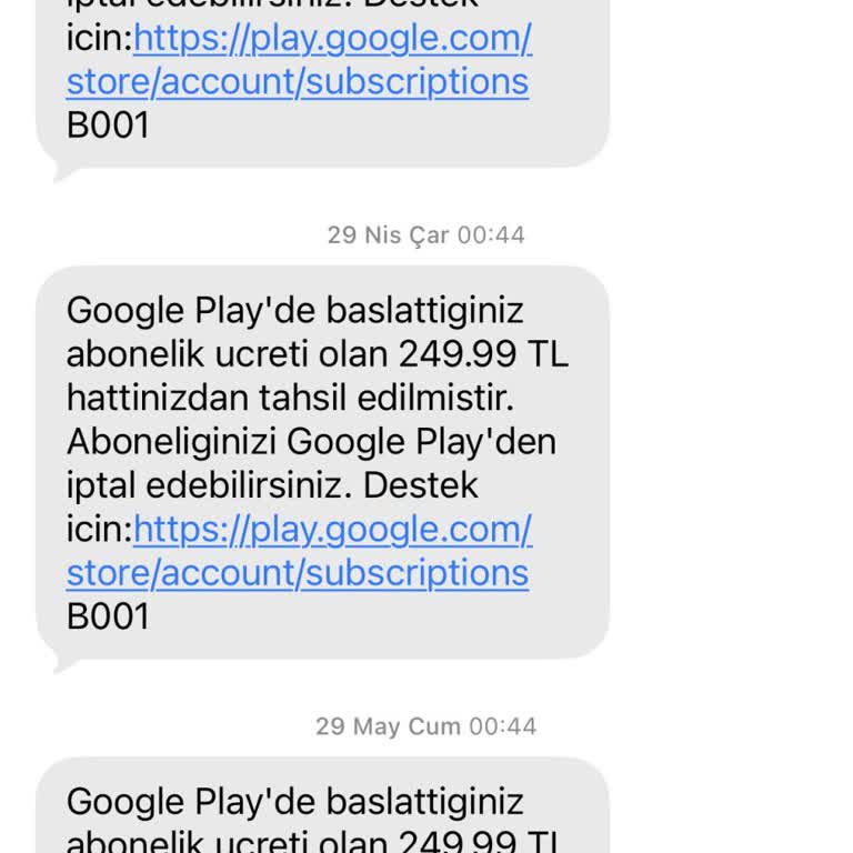Google Play Aboneliğinin İptali Ve Aylık Fazla Ücretlerin İadesi Talebi