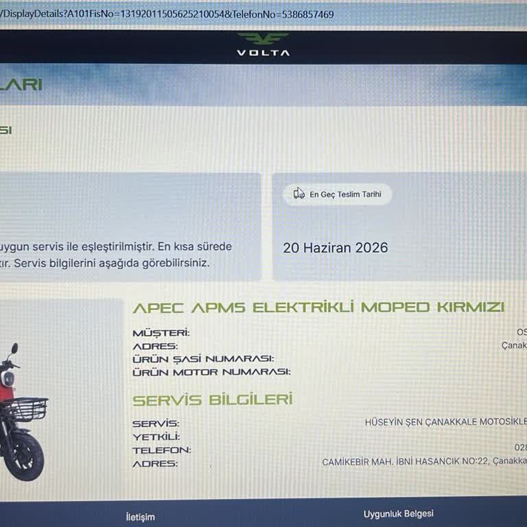 A101'den Teslim Edilmeyen Elektrikli Motor İçin Çözüm Talebi