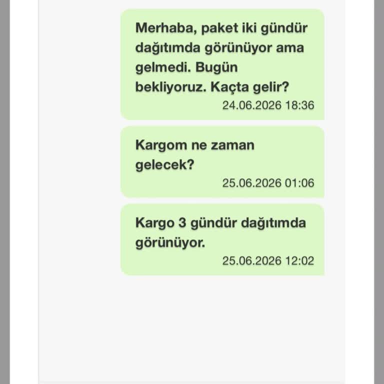 Teslim Edilmemiş Kargo Ve Çözüm Bulamayan Müşteri Hizmeti