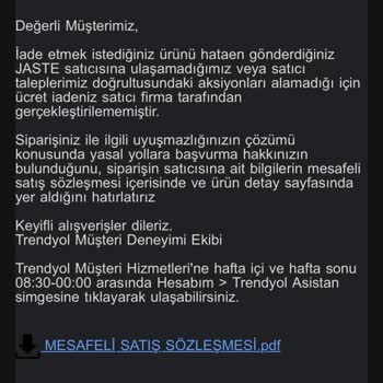 İade Sürecindeki Karışıklık Ve Ürün Geri Gönderilmemesi Nedeniyle 1100 TL Mağduriyet