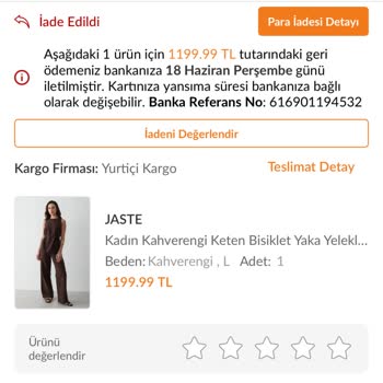 İade İşlemlerindeki Karışıklık Nedeniyle 1100 TL’lik Ürünüm Geri Dönmedi
