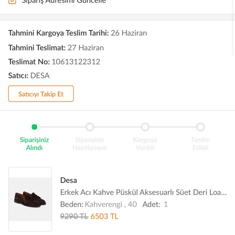 Desa Ayakkabı Siparişi Kargoya Verilmedi Ve Acil İade Talebi