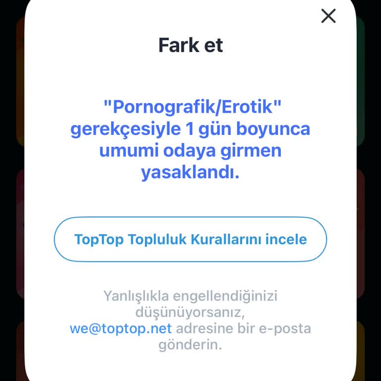 Toptop Uygulamasında Haksız Oda Yasaklaması