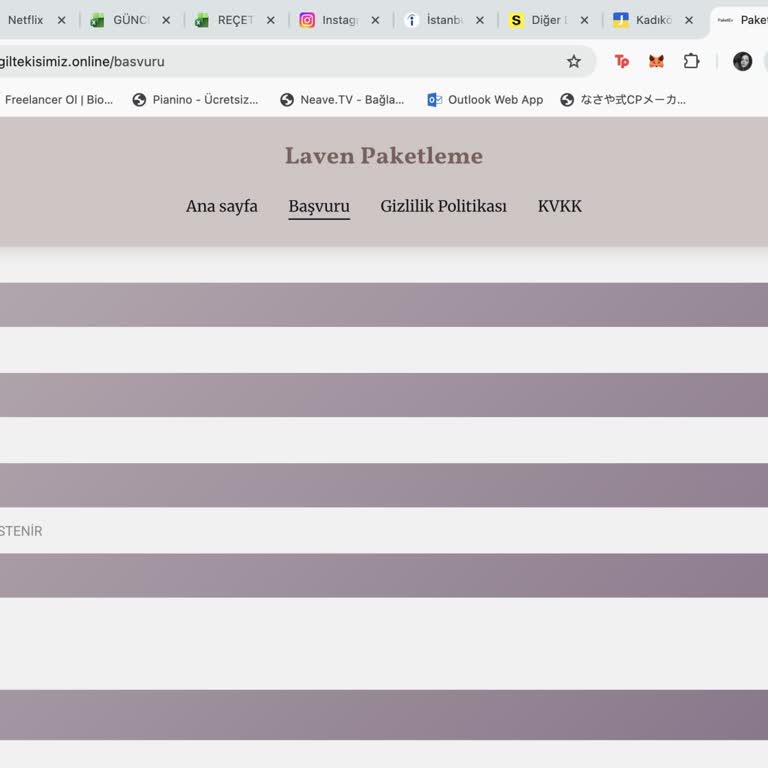 Laven Paketleme Sitesinde Kişisel Verilerin Silinmesi Ve Geri Dönüşün Olmaması