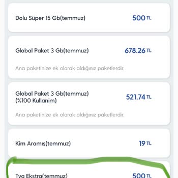 Global Pakette Kullanım Yokken Yansıtılan Haksız 500 TL Ücretin İptali