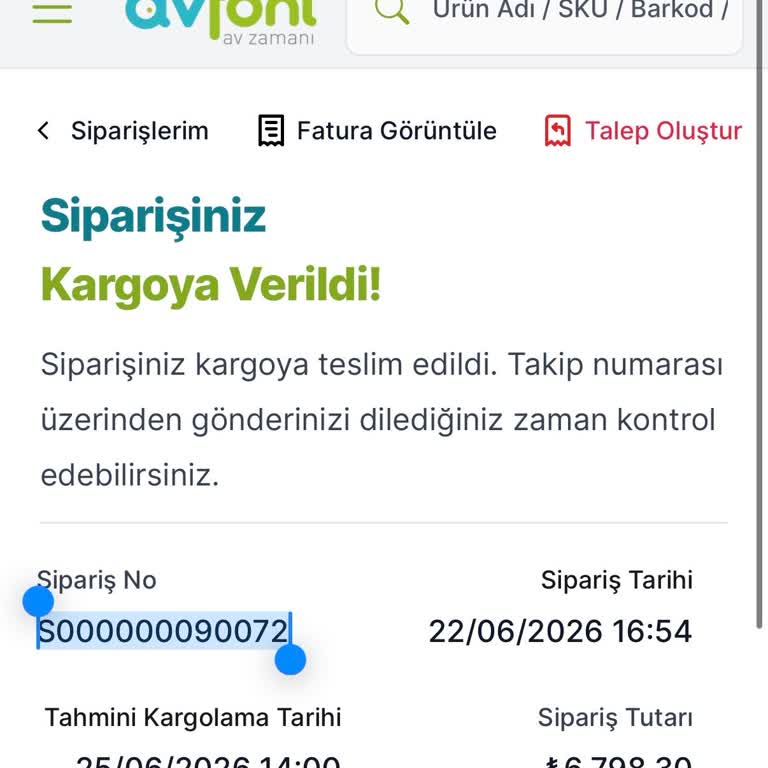 Avfoni Kargo Takip Numarası Paylaşılmadı Ve İletişimsizlik Yaşanıyor