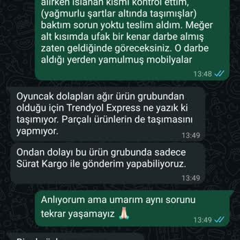 Hasarlı Çocuk Dolabı İade Kodu Çalışmıyor, Satıcı Yanıtsız