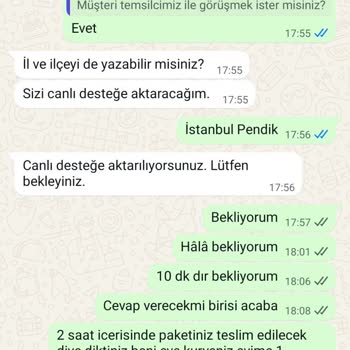 İki Saat İçinde Teslim Edileceği Söylenen Kargo Gecikmesi Ve Cevapsız Canlı Destek