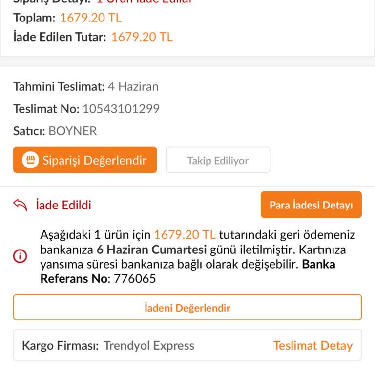 Trendyol’da Iade Edilen 1.679,20 TL Hesaba Geçmedi, Müşteri Hizmetleri Çelişkisi
