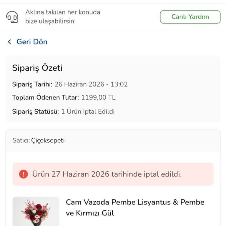 Çiçek Sepeti Aynı Gün Teslim Edilmemiş Sipariş Ve Cevapsız Müşteri Desteği