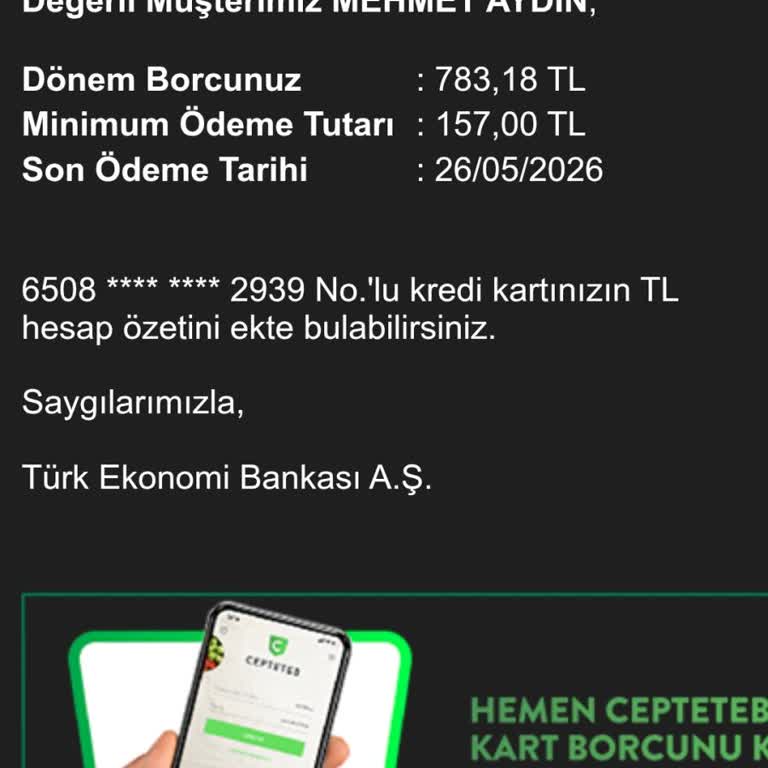 860 TL Yıllık Kart Aidatı Kesildi İade Talep Ediliyor